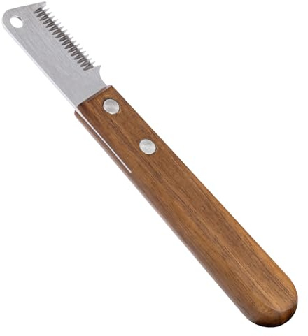 Cuchillo Para Perro,Cuchilla de Stripping Para Perro,Cuchillo de pelar Mediano Cuchillo de Corte marrón Herramienta de Aseo para Mascotas