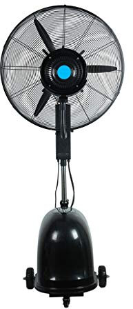 Ventilatore con nebulizzatore/Ventilatori a piantana/Ventilatori a colonna/Ventilatore da Pavimento/serbatoio dell’acqua 49 litri/Nero