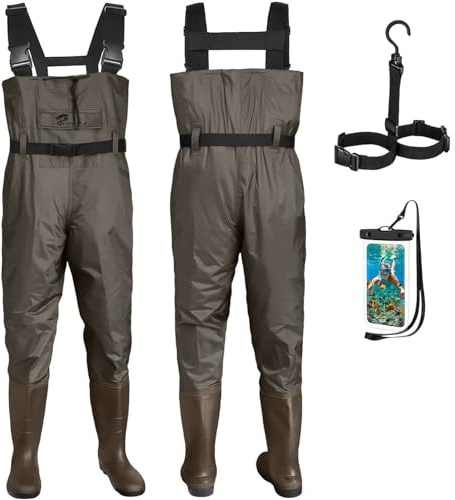 Croch Vadeadores de Pesca para hombre y mujer, impermeables, PVC, nailon, con botas de goma, talla 38-47, perfectos pantalones de algodón y pantalones de pesca