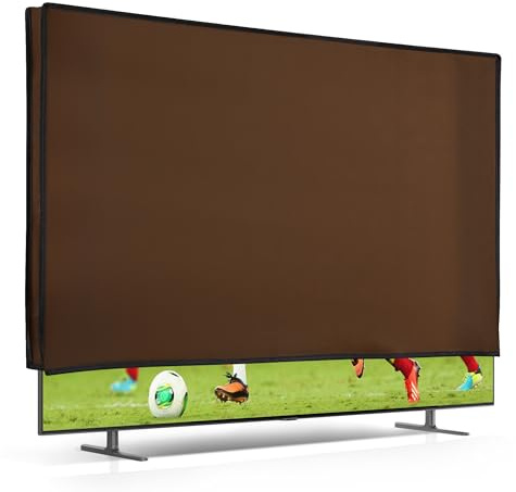 kwmobile Housse écran TV compatible avec 55 TV - Protection d'écran télévision - brun foncé