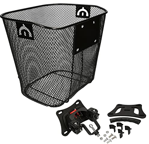 windmeile | Panier de vélo pour Le Guidon, Avant, capacité de Charge 5kg, Fonction clic, Noir, Panier en Fil métallique, E-Bike, vélo, Pedelec