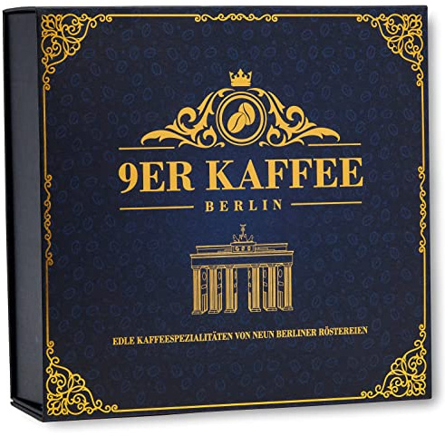 Kaffee Geschenk-Set von 9 Berliner Kaffeeröstereien | 9 Specialty Coffees für Kaffeeliebhaber | Kaffeebohnen Probierset | Geschenkidee für Männer & Frauen | Geschenkbox | Geburtstag | Ganze Bohne