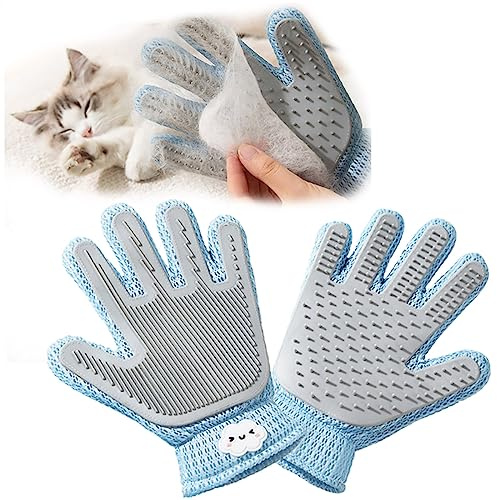 Cool Lemon 2 in 1 Pet Grooming Gloves for Dogs & Cats, Pet Fur Remover Glove, Grooming Brush for Shedding, Massage, Hair Remover Mitt, Fur Cleaner for Couch, Clothes,Carpet -1 Piece