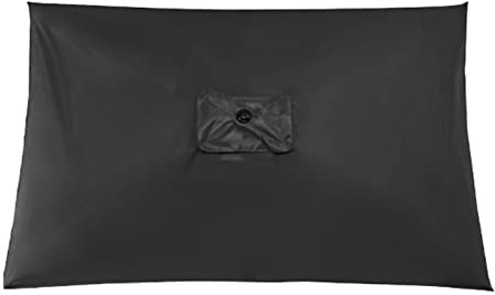 Cubierta de repuesto para sombrilla de 2 x 6 puntales, protección transpirable a prueba de viento, toldo para patio, terraza, piscina (negro)