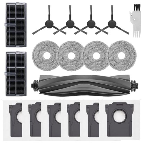 Accessori di Ricambi per Dreame L10s Pro Ultra/X30 Ultra/L10s Ultra Gen 2/L40 Ultra AE/Mova E30 Ultra Robot Aspirapolvere 1 Spazzola Principale, 2 Filtri, 4 Spazzole Laterali, 4 Panni Mop, 6 Sacchetti
