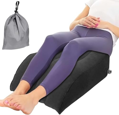 KIPTVO Leg Elevating Pillow, Leg Support Pillow, Leg Support Pillow for Bed, Leg Rests for Elevating Leg, Leg Elevation Pillow, Leg Elevation Support, Inflatable Wedge Pillow, for Bed, Leg, Ankle Reco