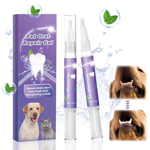 2PCS Pet Oral Repair Gel,Gel De Réparation Buccale pour Animaux De Compagnie, Gel buccal pour Les Chiens, Élimine La Mauvaise Haleine,Cible Le Tartre