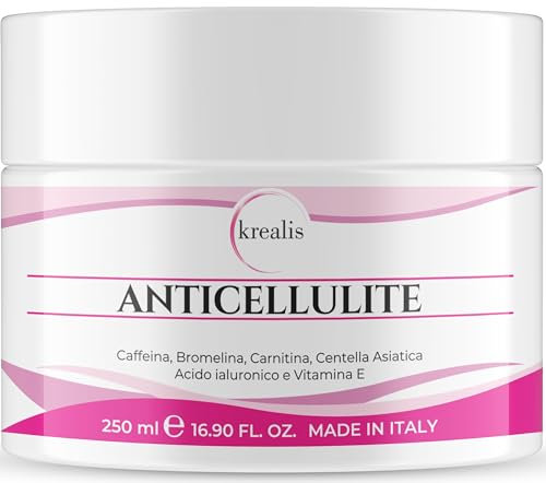 Crema Anticellulite Forte, 250 ml Crema Corpo Rassodante PROFESSIONALE, Anticellulite Drenante Per Cosce E Glutei, Cellulite, Pancia E Fianchi, Made in Italy