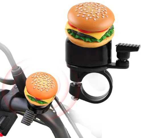 KYLOS Campanello Per Bicicletta Divertente A Forma Di Hamburger - Suono Potente E Chiaro - Alluminio - Compatibile Con Mtb, Bici Elettrica, Città, Bambini/Ragazzi - Ideale Come Regalo