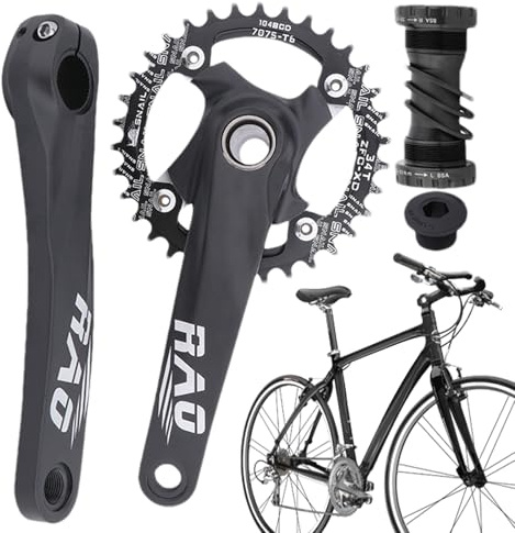 Set manovella per mountain bike, corona a catena integrata cava da 170 mm, leggera in lega di alluminio, design ampio per pendolari, bici da montagna