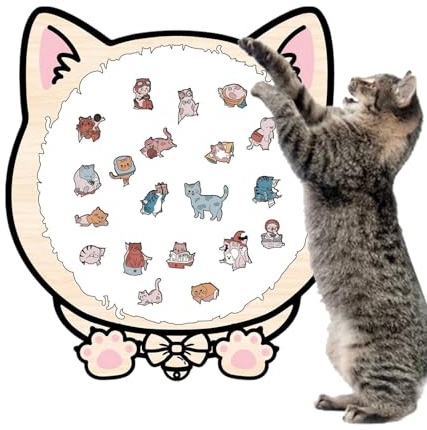 Puzzles Animaux,135 Pièces Jeu de Société d'Association | Puzzles Encadrés Chat pour | Jeu Éducatif Décoratif pour Toute la Famille et Décoration de Table