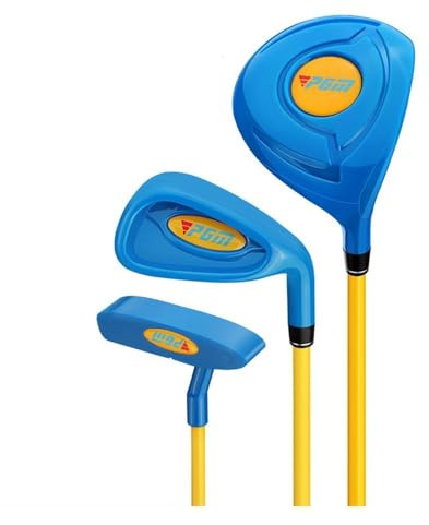 Ensemble de clubs de golf pour enfants de 2 à 5 ans, garçons et filles, débutants, sac de putter en bois et fer, cadeau (bleu, 4-5 ans (sans sac))