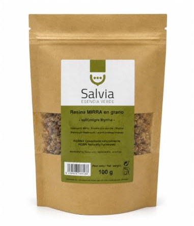 SALVIA | Myrra Rökelse 100g | Högkvalitativ naturlig myrra | Essens för rökelsebränning, meditation och avslappningsritualer | Främjar lugn och rening | Arombrännare | Harts | Ren naturlig trädharts