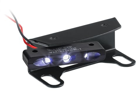 Universal LED Kennzeichenbeleuchtung für Motorräder Kennzeichenhalter Kennzeichenträger Nummernschild Halter Halteplatten schwarz neues Design