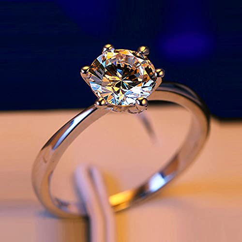 SONGK Bague de Luxe Femme Petit Laboratoire Diamant véritable Bague de fiançailles en Argent Sterling 925 bagues de Mariage Solitaire pour Les Femmes