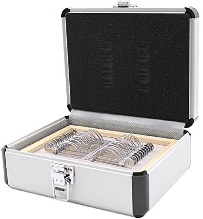 KUUY Professional Optical Progressive Lens Set, 22 Pcs Lens Evidence Box Trial Lens Set Ophthalmic Trial Lenses Case