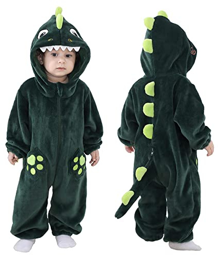 Doladola Unisex sparkdräkt för småbarn, baby-overall med huva, tecknad serie-pyjamas
