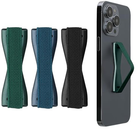 kwmobile Smartphone Fingerhalter 3 Set - Handy Halter Griff Halterung Einhandbedienung - 3X Handyhalter in Metallic Karibikblau Metallic Petrol Schwarz