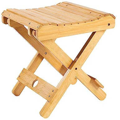 Bambu Hopfällbar Pall, Trä Badrum Duschpall Hem Bärbar Hopfällbar Dusch Sits, Rakning Dusch Fotstöd för Vuxna Hem Badrum Halkfria Hukstolar(#1)