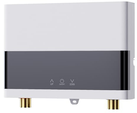 Durchlauferhitzer Elektronischer, 6000W Durchlauferhitzer mit Fernbedienung, 220V Konstante Temperatur Elektrischer Wassererhitzer mit digitalem Display für Küche Badezimmer Waschen (Weiß)