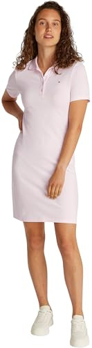 TOMMY HILFIGER Dam 1985 SLIM PIQUE POLO KLÄNNING SS WW0WW43228, rosa, XL, Rosa (ljusrosa), XL