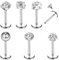 Tucnoeu 6 Stück Tragus Piercing Silber Lippenpiercing Tragus Piercing Ohrpiercing Helix Piercings Chirurgenstahl Schmuck Set 8mm Stab mit Zirkonia für Männer und Frauen