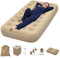 Warmiehomy Single Air Bed with Built-in Electric Pump, Self Inflation&Deflation Mattress with Pillows, Blow Up Bed with Carry Bag for Bedroom, Camping, Indoor&Outdoor, Airbed 25cm Thickness