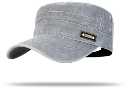 YAMEE Military Cap herr vintage denim, armémössa män ventilerande solskydd