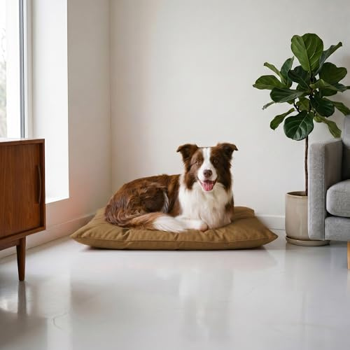 Maxy Cuscinone Cane e Gatto ELEGANT – Cuscino per Animali Domestici Imbottito e Trapuntato, in Microfibra, 60x100 cm, Materassino Morbido e Confortevole per Cani Taglia Piccola/Media/Grande, Nocciola