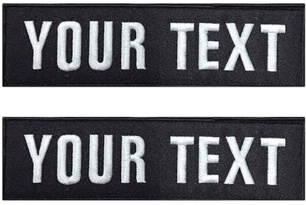 2 pezzi Patch di nome personalizzato, Etichette con nome ricamate personalizzate, con gancio/Stirare, distintivi con nome Rider Rocker, toppe tattiche per uniformi, camicie e giacche da lavoro (Black)
