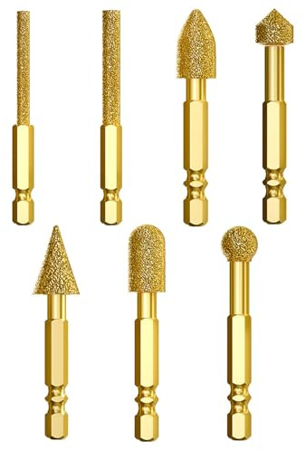 7Pcs Professionale Rotante File Esagonale Shank Diamanti Frese Macinazione Bit per Metallo Duro e Pietra Finitura Applicazione Rotary File
