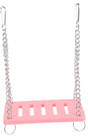 Toddmomy Balançoire Jouet pour Hamster Structure Bois Et Métal, Taille Petite, Couleur Rose, Usage Intérieur pour Hamster Domestique Et Petits Animaux, Accessoire D’Habitat Ludique pour Rongeurs