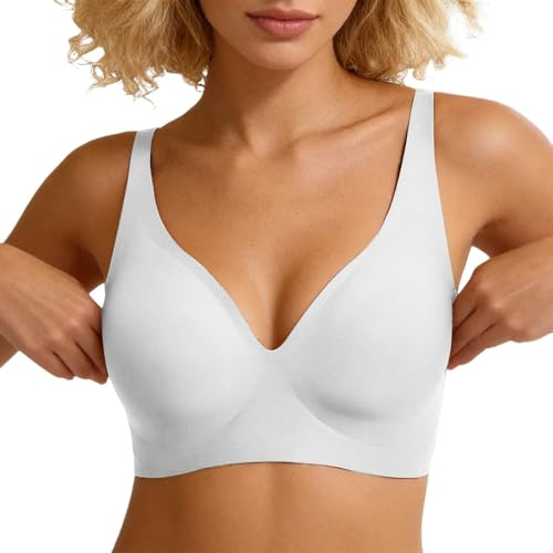 Sileor Soutien Gorge sans Armature, Seconde Peau Ultra-Doux, sans Couture, Maintien Naturel, Bretelles Réglables Antidérapantes