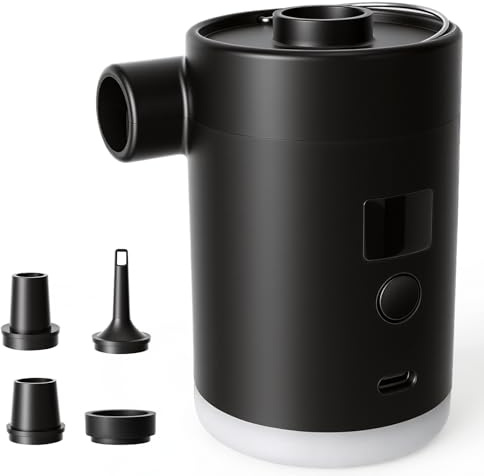 Pompa Elettrica, Pompa Elettrica per Materasso Gonfiabile, Gonfiatore Elettrico Portatile, 2 in 1 Pompa di Gonfiaggio e Sgonfiaggio, con 4 Ugelli D'aria, per Piscine Gonfiabili per Barche, Materassi
