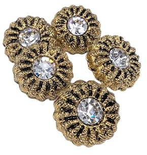 BOTIBOTON – Botones dorados con Strass, diamantes de imitación. Botones joya para camisas, vestidos y prendas delicadas, de 12 mm, para blusas, puños y cuellos – Fabricado y Enviado desde España