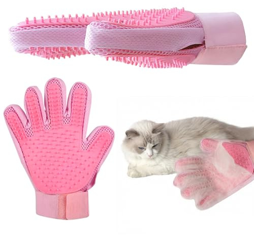 LAILAILE Pet Grooming Glove – Soft Deshedding Brush for Cats Dogs | Gentle massage mitt for long & short hair. Easy clean floating brush. Ideal for bathing, shedding control