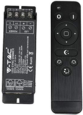 V-TAC VT-2414 Controller dimmer sync connessione RJ45 per strip LED monocolore con telecomando - SKU 3337