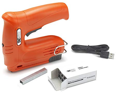 Tacwise 1563 Hobby 53-13EL Grapadora / Clavadora a Batería de 4V con 200 Grapas, Naranja