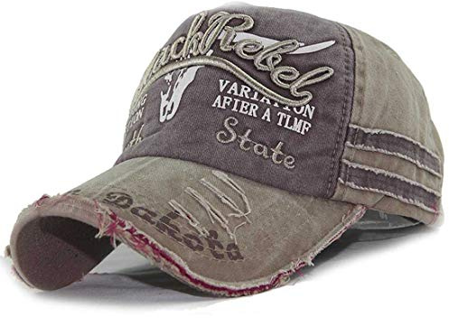 CheChury Cappellino con Visiera Jeans Cappello Uomo Baseball Vintage Casuali Hip-Hop Ricamato Cappelli Regolabile Cotone Cappello Traspirante Rapper Estivo