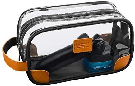 Lermende kulturtasche für Herren, Handgepäck Kosmetiktasche Waschtasche Herren Kosmetiktasche Transparent, Kulturbeutel Herren Rasieren Dopp Kir für Männer Reise Kulturbeutel Unisex (Schwarz)