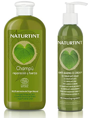 Naturtint | Shampooing Réparateur + CC Crème anti-âge | + 95% d'ingrédients naturels | 330 ml + 200 ml