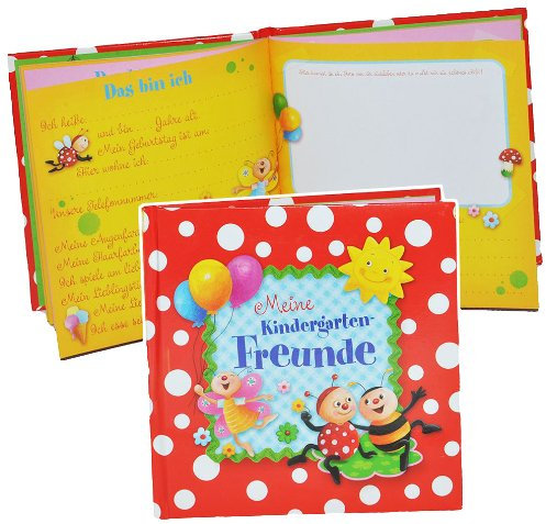 Marienkäfer - Meine Freunde Buch - Kindergarten - gebunden Kindergartenfreunde Poesiealbum für Kind Kinder - Freundebuch Poesiealbum