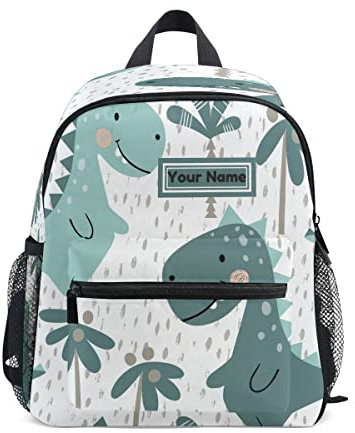 Custom Kid's Toddler Backpack, Personalized Backpack with Name/Text, Customization Dinosaur Baby Kindergarten Preschool Bag for Toddler Girls Boys