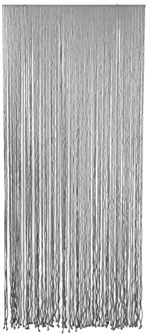 TIENDA EURASIA - Cortina para Puerta de Exterior, Cortina de Tiras de Cuerda Trenzada, Material Algodón y Poliéster, Medida 90 x 200 cm, Cortinas para Puertas (Gris)