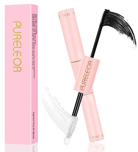 PURELEOR Lash Bond and Seal Waterproof Cluster Lash Glue Strong Hold for DIY Eyelash Extensions Latex Free Sealant Long Listing for 48 Hours (Black)