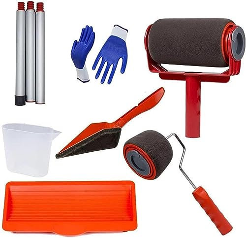 KAnduo Fit For The Job Wall Paint Roller, No Seam DIY Paint Roller Brush Tool Flocked Edger Office Room Wall painting Home Garden Paint Rollers Set