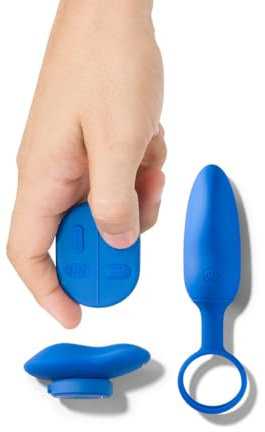 Platanomelón - Vibrador para Parejas, 4 Velocidades y 4 Modos Con Mando a Distancia, Discreto, Impermeable y Recargable - Mobi Azul