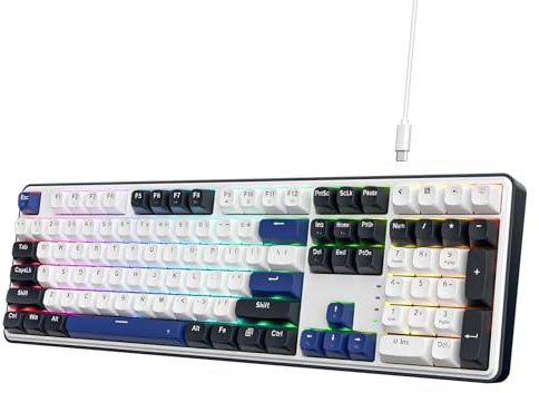 Redragon K689 - Teclado RGB para Juegos con Junta de Cable, 104 Teclas + 4 Teclas de Acceso rápido adicionales con Enchufe Intercambiable en Caliente Mejorado, amortiguación de Ruido, US Layout