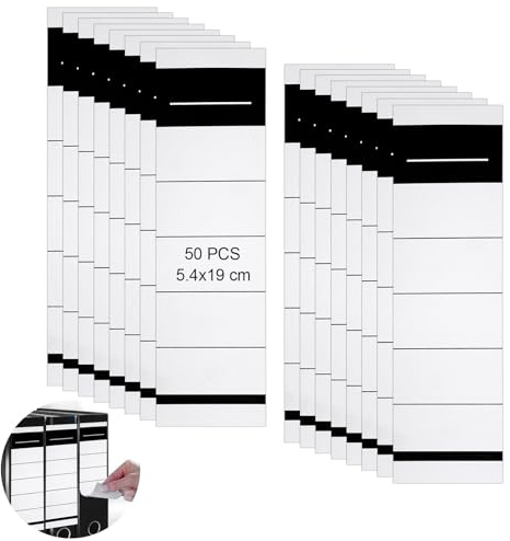 50 Pièces Dos de Classeur Autocollant,Étiquettes pour Classeurs,Étiquettes de Dos de Classeur,Dos de Classeur Autocollant Large, Classeur Étiquettes Autocollantes pour Bureaux, Bibliothèques
