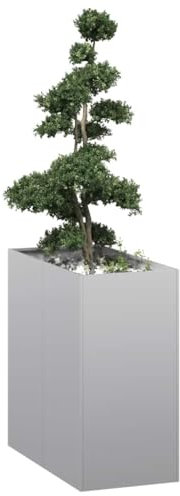 Homgoday Pflanzgefäß 40x80x80 cm Stahl verzinkt Pflanzkübel Blumenkübel Pflanzkasten Blumenkasten Gemüsebeet Pflanzbeet Gartenbeet Frühbeet Hochbeet für Garten Balkon Terrasse